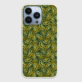 Чехол для iPhone 13 Pro с принтом Кастеты (камуфляж) ,  |  | authority | bandit | camouflage | criminal | gangster | mafia | mafiosi | military camouflage | автомат | авторитет | бандит | боец | браток | гангстер | граната | драка | злодей | камуфляж | кастеты | мафиози | мафия | милитари | оружие