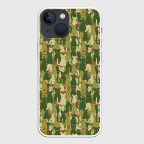 Чехол для iPhone 13 mini с принтом Кошки (камуфляж) ,  |  | Тематика изображения на принте: camouflage | cat | kitty pussy | military camouflage | барсик | год кота | животное | зверь | камуфляж | киска | кот | котофей | котяра | кошачий камуфляж | кошечка | кошка | маскировка | масхалат | милитари | мурзик | мурлыка