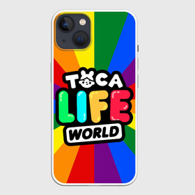 Чехол для iPhone 13 с принтом TOCA LIFE WORLD   ТОКА ЛАЙФ ВОРЛД   ПОЛОСЫ ,  |  | leon | nari | rita | toca life | toca life world | zeke | зик | леон | нари | разноцветный | рита | тока лайф ворлд