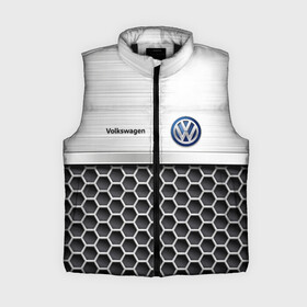 Женский жилет утепленный 3D с принтом Volkswagen | Стальная решетка ,  |  | das auto | golf | logo | polo | tuareg | volkswagen | volkswagen  с | vw | дас авто | железная | железная решетка | железо | лого | логотип | логотип фольксваген | пассат | поло | сс | сталь | стальная решетка