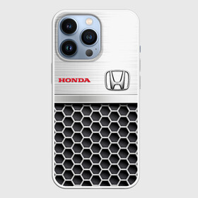 Чехол для iPhone 13 Pro с принтом HONDA | Стальная решетка ,  |  | honda | honda accord | honda civic | honda cr v | honda moto | honda motor | honda motors | ж | железная решетка | красный логотип | логотип красный | сталь | стальная решетка | стальные соты | хонда | хонда аккорд