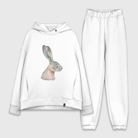 Женский костюм хлопок Oversize с принтом А 022 Заяц ,  |  | графика | зайка | заяц | кролик | мило | поп арт | цветные карандаши
