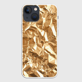 Чехол для iPhone 13 mini с принтом Мятая Фольга ,  |  | золотая фольга | золотой фон | мятая фольга | принт | фольга