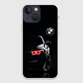 Чехол для iPhone 13 mini с принтом BMW МИНИМЛ ,  |  | автомобиль | бмв | логотип | марка | машина | неон