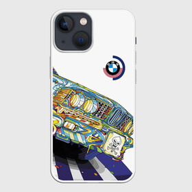 Чехол для iPhone 13 mini с принтом Бэха в стиле поп арт ,  |  | bmw | car | color | paint | pop art | skull | автомобиль | бмв | краска | поп арт | тюнинг | цвет | череп