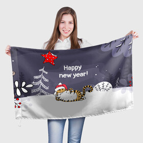 Флаг 3D с принтом Happy New Year 2022 Тигр , 100% полиэстер | плотность ткани — 95 г/м2, размер — 67 х 109 см. Принт наносится с одной стороны | 2022 | год тигра | новый год | новый год 2022 | символ года | тигр | тигренок | тигрица | тигры