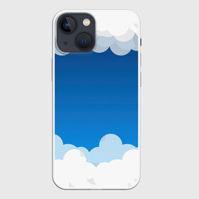 Чехол для iPhone 13 mini с принтом Полёт в облаках ,  |  | Тематика изображения на принте: арт | вектор | векторный рисунок | небо | облака | облако | природа | рисунок | синий