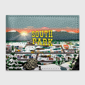Обложка для студенческого билета с принтом Южный Парк разрушенный город , натуральная кожа | Размер: 11*8 см; Печать на всей внешней стороне | south park | sp | город | заставка | мультфильм | саус парк | сауспарк | южный парк | юп