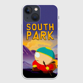 Чехол для iPhone 13 mini с принтом Эпичный Картман в горах | Южный Парк ,  |  | cartman | eric cartman | eric theodore cartman | south park | sp | the coon | енот | жиробас | жиртрест | картман | мультфильм | саус парк | сауспарк | эрик картман | южный парк | юп