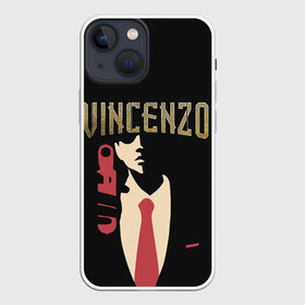 Чехол для iPhone 13 mini с принтом Винченцо ,  |  | Тематика изображения на принте: vincenzo | винценцо | галстук | кассано | пистолет | со джунки