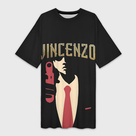 Платье-футболка 3D с принтом Винченцо ,  |  | Тематика изображения на принте: vincenzo | винценцо | галстук | кассано | пистолет | со джунки