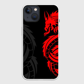 Чехол для iPhone 13 с принтом КРАСНЫЙ ДРАКОН ТАТУ   RED DRAGON TATTOO ,  |  | anime | blood | dragon | japan | katana | knight | samurai | senpai | snake | sun | warior | аниме | воин | дракон | животные | змея | катана | красный дракон | кровавая | кровавый | кровь | луна | меч | мифология | сакура | самураи | самурай |