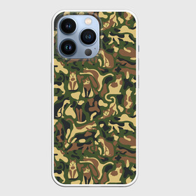 Чехол для iPhone 13 Pro с принтом Коты и Кошки (камуфляж) ,  |  | camouflage | cat | kitty pussy | military camouflage | барсик | военный камуфляж | год кота | животное | зверь | камуфляж | киска | кот | котофей | котяра | кошечка | кошка | маскировка | масхала | милитари | мурзик | мурлыка