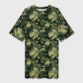 Платье-футболка 3D с принтом Крабы (камуфляж) ,  |  | camouflage | crabs | disguise | hunting camouflage | khaki | lobster | maskhalat | military | military camouflage | военный камуфляж | дно | камуфляж | крабы | лобстер | маскировка | масхалат | милитари | море | морские жители | океан | омар