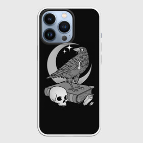 Чехол для iPhone 13 Pro с принтом Оккультная ворона ,  |  | binding | bone | bones | book | crescent | crow | crystal | even | key | moon | night | occult | raven | skull | star | stars | stone | вечер | ворон | ворона | закат | звезда | звезды | камень | ключ | книга | кости | кость | кристалл | луна | ночь | окк