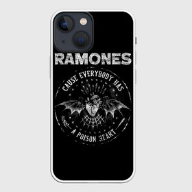 Чехол для iPhone 13 mini с принтом Сердце Рамонс ,  |  | alternative | music | punk | punkrock | ramones | ramons | rock | альтернатива | музыка | панк | панкрок | рамонс | рок