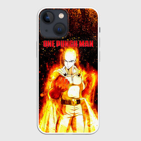 Чехол для iPhone 13 mini с принтом Сайтама в огне | One Punch Man ,  |  | hagemanto | one punch man | one punchman | onepunchman | saitama | sensei | аниме | ван панч мен | ванпанчмен | лысый плащ | манга | сайтама | сильнейший человек | учитель | человек одинудар | человек одного удара