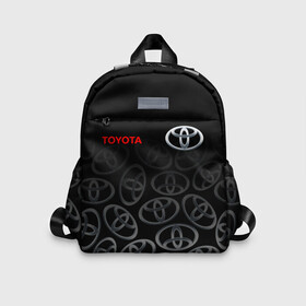 Детский рюкзак 3D с принтом TOYOTA SPORT   LOGOBOMBING , 100% полиэстер | лямки с регулируемой длиной, сверху петелька, чтобы рюкзак можно было повесить на вешалку. Основное отделение закрывается на молнию, как и внешний карман. Внутри дополнительный карман. По бокам два дополнительных кармашка | camry | corolla | gradient | logo | logobombing | pattern | race | sport | toyota | авто | автомобиль | градиент | камри | корола | лого | спорт | тойота | узор