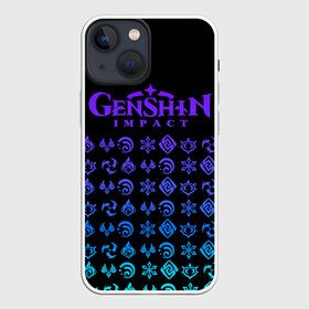 Чехол для iPhone 13 mini с принтом GENSHIN IMPACT | ЭМБЛЕМЫ NEON ,  |  | genshin impact | razor genshin impact | аниме | геншин | геншин импакт | игра | рэйзор геншин | сяо лин genshin | ци ци геншин импакт