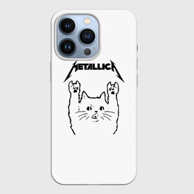 Чехол для iPhone 13 Pro с принтом Metallica   Meowtallica. ,  |  | Тематика изображения на принте: metallica | кот | котэ | металлика | музыка | рок