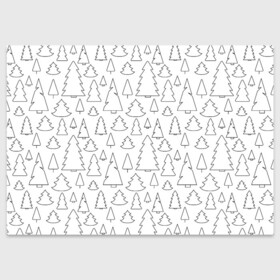 Поздравительная открытка с принтом Простые елочки , 100% бумага | плотность бумаги 280 г/м2, матовая, на обратной стороне линовка и место для марки
 | белый | елка | елочка | зима | зимний | простой узор