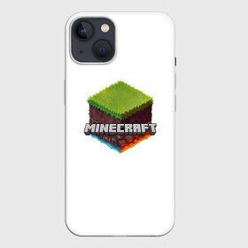 Чехол для iPhone 13 с принтом Minecraft кубик ,  |  | minecraft | дизайн | друзьям | игры | майнкрафт