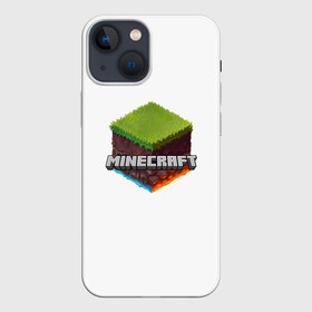 Чехол для iPhone 13 mini с принтом Minecraft кубик ,  |  | minecraft | дизайн | друзьям | игры | майнкрафт
