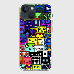 Чехол для iPhone 13 mini с принтом GEOMETRY DASH ВСЕ СКИНЫ ,  |  | 2d игра | geometry dash | mobile game | robtop | space | геометри даш | космос | кубики | кубы | мобильная игра | неон