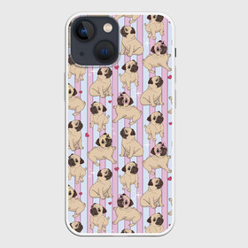 Чехол для iPhone 13 mini с принтом Забавные Мопсы ,  |  | bulldog | pug | pug dog | pug puppies | бульдог | год собаки | друг человека | дружные мопсы | дядя мопс | животное | зверь | мопс | пёс | собака боксёр | собака мопс | собаковод | четвероногий | щенки мопса