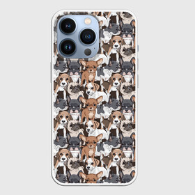 Чехол для iPhone 13 Pro с принтом Щенки Разных Пород ,  |  | Тематика изображения на принте: animal | dog | барбос | бобик | бульдог | год собаки | друг человека | животное | зверь | ищейка | кинолог | кость | лайка | мопс | пёс | собака | собаковод | собачьи следы от лап | спаниель | хищник