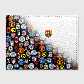 Обложка для студенческого билета с принтом FC BARCELONA LOGOBOMBING , натуральная кожа | Размер: 11*8 см; Печать на всей внешней стороне | barca | barcelona | fc barca | барка | барселона