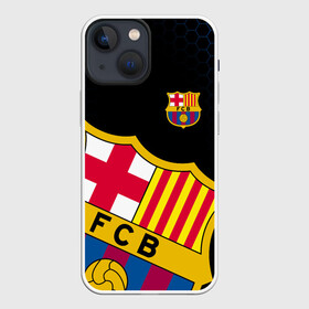 Чехол для iPhone 13 mini с принтом FC BARCELONA LOGOBOMBING ФИРМЕННЫЕ ЦВЕТА ,  |  | barca | barcelona | fc barca | барка | барселона