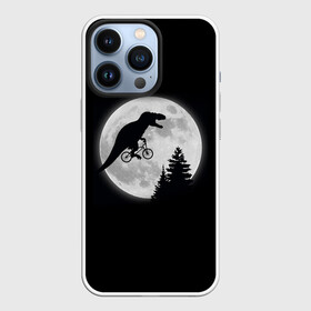 Чехол для iPhone 13 Pro с принтом T REX НА ЛУНЕ ,  |  | bicycle | bike | fly | moon | rex | trex | tyrannosaur | бикукле | динозаврик | животные | летающий динозавр | луна | на велосипеде на фоне луны | ночной пейзаж | палеонтология | пародия | полёт | прикол | т рекс