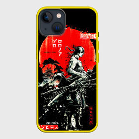 Чехол для iPhone 13 с принтом Ван пис зоро самурай на черном фоне ,  |  | anime | luffi | lufi | manga | one piece | samurai | wano kuni | zoro | большой куш | ванпис | вон пис | зоро | корабль | луфи | луффи | манга | манки д луффи | ниндзя | пират | путь война | ророноа | самурай | семь самураев | токио