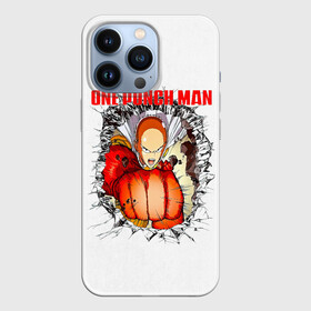 Чехол для iPhone 13 Pro с принтом Удар сквозь стену One Punch Man ,  |  | Тематика изображения на принте: hagemanto | one punch man | one punchman | onepunchman | saitama | sensei | аниме | ван панч мен | ванпанчмен | лысый плащ | манга | сайтама | сильнейший человек | учитель | человек одинудар | человек одного удара