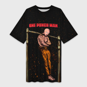 Платье-футболка 3D с принтом One Punch Man Сайтама турникимэн ,  |  | hagemanto | one punch man | one punchman | onepunchman | saitama | sensei | аниме | ван панч мен | ванпанчмен | лысый плащ | манга | сайтама | сильнейший человек | учитель | человек одинудар | человек одного удара