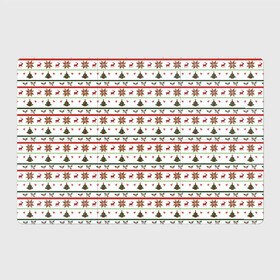 Магнитный плакат 3Х2 с принтом узор новогодний Бело-красно-зеленый , Полимерный материал с магнитным слоем | 6 деталей размером 9*9 см | deer | new year | елка | колокольчики | новый год | олень | растение | снежинка | узор