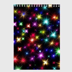 Скетчбук с принтом ПРАЗДНИЧНЫЕ ОГОНЬКИ , 100% бумага
 | 48 листов, плотность листов — 100 г/м2, плотность картонной обложки — 250 г/м2. Листы скреплены сверху удобной пружинной спиралью | christmas | lights | new year | stars | гирлянда | звезды | зима | новый год | огни | праздник | разноцветные | текстура | яркие