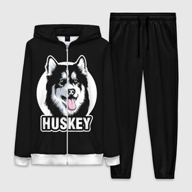 Женский костюм 3D с принтом Собака Хаски (Husky) ,  |  | Тематика изображения на принте: alaska | animal | dog | husky | siberian husky | wolf | аляскинский маламут | волк | год собаки | друг человека | ездовая собака | животное | зверь | кинолог | лайка | пёс | сибирский хаски | сибирь | собака хаски