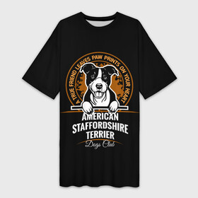 Платье-футболка 3D с принтом Американский Стаффордширский Терьер ,  |  | amstaff | boxer | bull terrier | fighting dog | pit bull terrier | terrier | амстафф | бойцовская собака | бойцовский пес | боксер | бультерьер | волкодав | друг ч | кинолог | пес | питбультерьер | собака