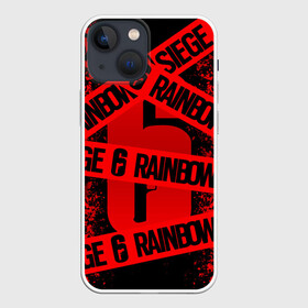 Чехол для iPhone 13 mini с принтом Rainbow Six Siege: Опасно для жизни. ,  |  | Тематика изображения на принте: 6 | outbreak | rainbow | rainbow six siege | six | tom clancys | радуга осада | том клэнси