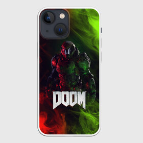 Чехол для iPhone 13 mini с принтом Doomguy | Doom ,  |  | demons | devil | doom | doom eternal | doom slayer | doomguy | hell | slayer | ад | вега | демон | демоны | дум | думгай | икона греха | какодемон | манкубус | солдат рока | элементаль боли