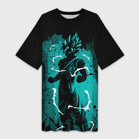 Платье-футболка 3D с принтом Ultra Goku, Гоку ,  |  | dragon ball | dragon ball super | dragon ball z | dragonball | gohan | goku | vegeta | аниме | вегета | гоку | гохан | драгонболл | драконий жемчуг | жемчуг дракона | манга | сон гоку