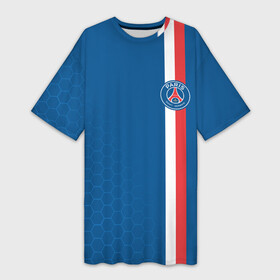 Платье-футболка 3D с принтом PSG SPORT STRIPES UNIFORM ,  |  | paris saint germain | psg | saint | sport | париж | псг | псж | спорт | футбол