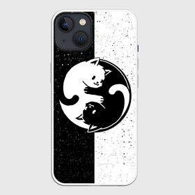 Чехол для iPhone 13 с принтом YIN YANG CATS   ИНЬ ЯНЬ КОТИКИ В ЗВЁЗДНОМ НЕБЕ ,  |  | Тематика изображения на принте: anime | cat | cats | galaxy | kitten | love | philosophy | space | yang | yin | yoga | аниме | галактика | инь | йога | космос | кот | котенок | котик | котики | коты | любовь | противоположность | сердце | философия | ян