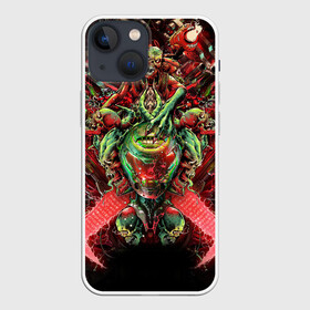 Чехол для iPhone 13 mini с принтом DOOM SLAYER И СИЛЫ ЗЛА, ДЕМОНЫ ,  |  | demons | devil | doom | doom eternal | doom guy | doom slayer | hell | iddqd | mark of the doom slayer | slayer | ад | гарнило | демоны | дум | палач | палач рока