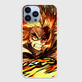 Чехол для iPhone 13 Pro Max с принтом Убийца демонов   Ренгоку Кёджуро ,  |  | anime | demon slayer | kimetsu no yaiba | rengoku | аниме | кёджуро | клинок | клинок рассекающий демонов | манга | рассекающий демонов | ренгоку