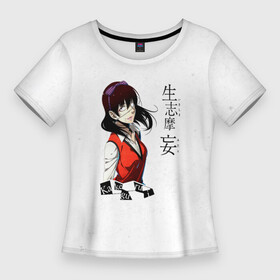 Женская футболка 3D Slim с принтом Мидари Икишима  Безумный азарт ,  |  | compulsive gambler | ikishima midari | kakegurui | анидаб | аниме | аримэ | безумный азарт | дорама | какегуру | какегуруи | манга | мидари икишима | одноглазая | с повязкой на глазе