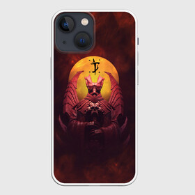 Чехол для iPhone 13 mini с принтом Doom DLC Statue (+спина) ,  |  | demons | devil | doom | doom eternal | doom slayer | hell | logo | ад | демон | демоны | дум | лого | логотип