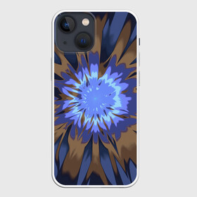Чехол для iPhone 13 mini с принтом Василек. Абстракция. ,  |  | abstraction | blue | cornflower | fractal | абстракция | василек | синий | фрактал